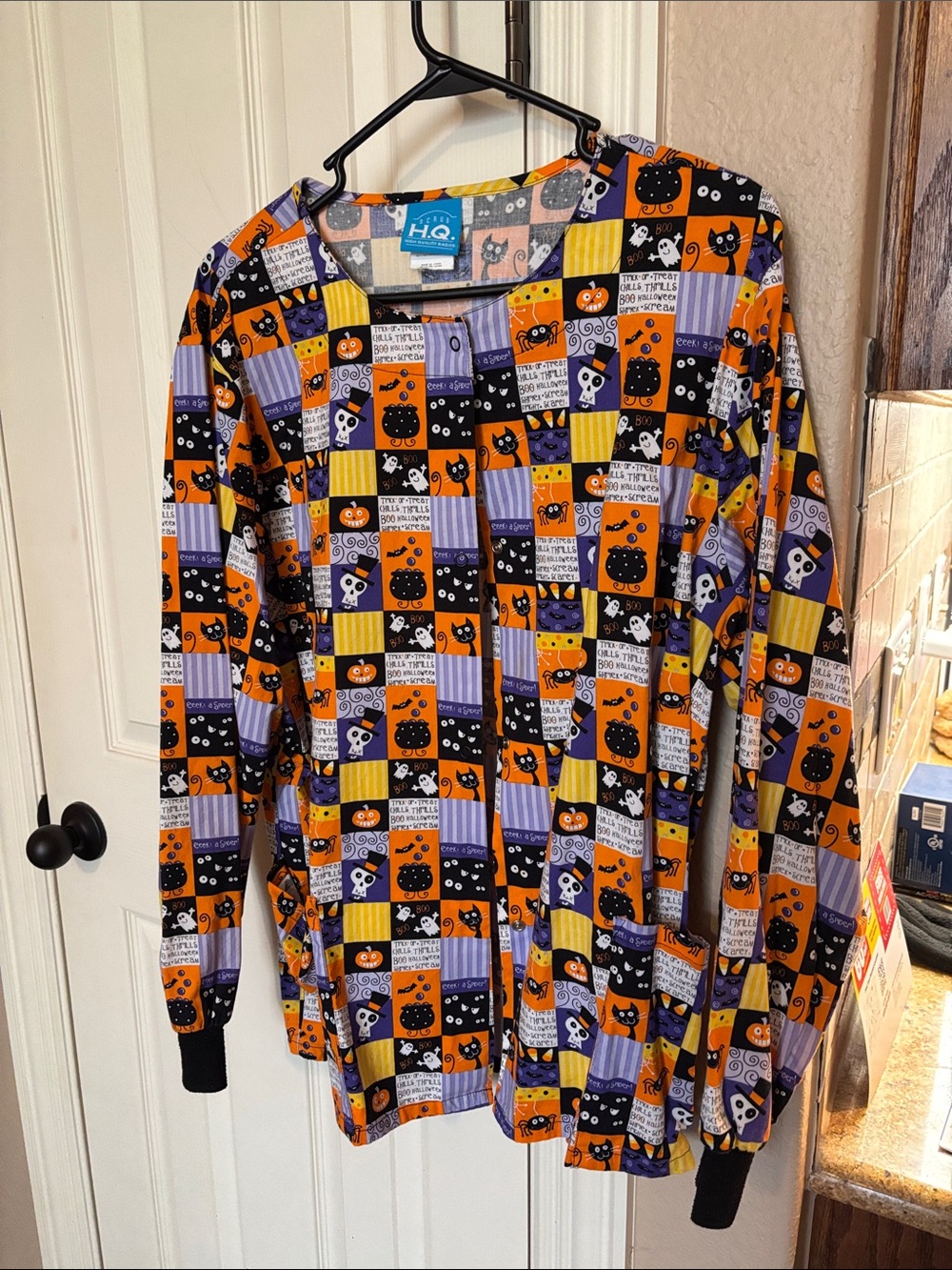 Halloween Patchwork Print SCRUB JACKET